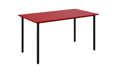 JSB 140N Jídelní stůl 1394 x 800 mm, deska červená flamengo / podnož černá